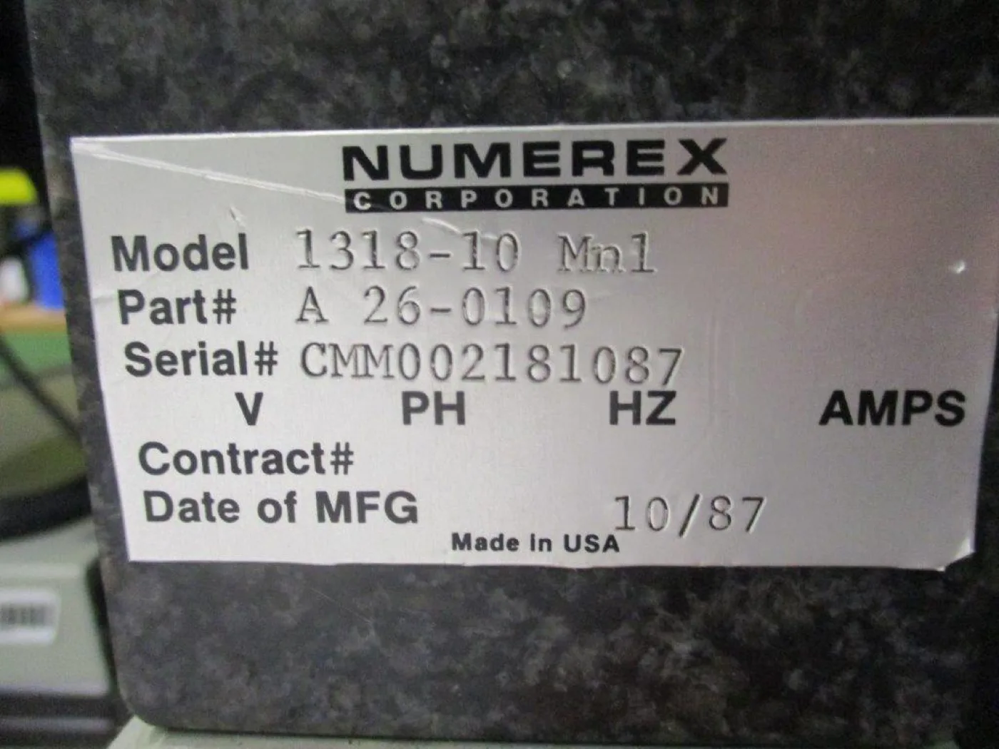 1318-10 Mnl WENZEL / NUMEREX 1987 - 5