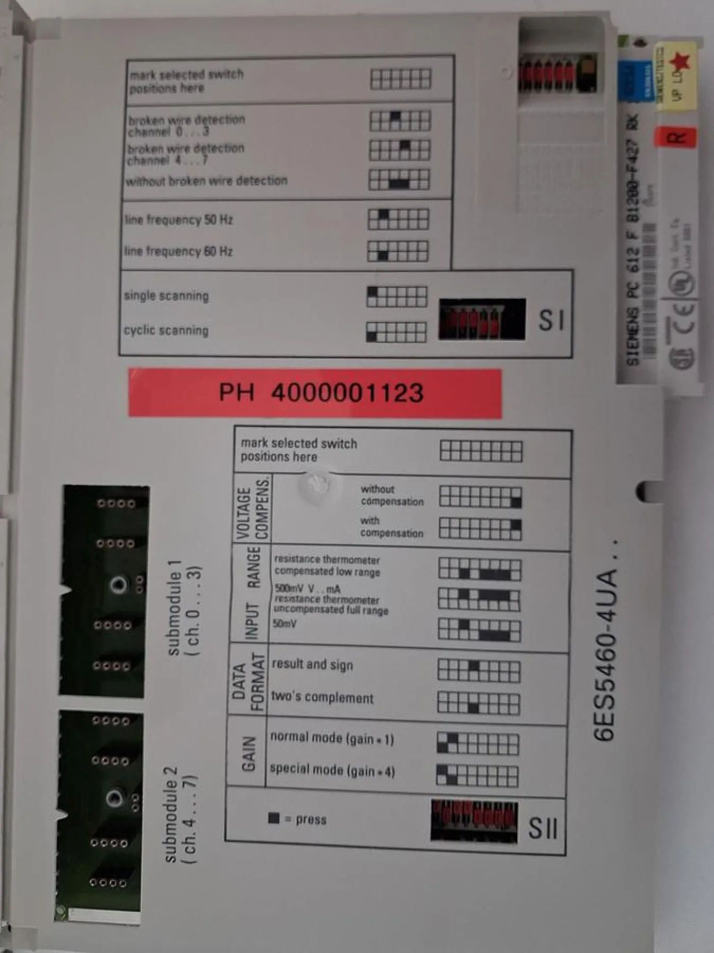 Siemens SIMATIC S5 6ES5 460-4UA13 Analog Input Module - 5
