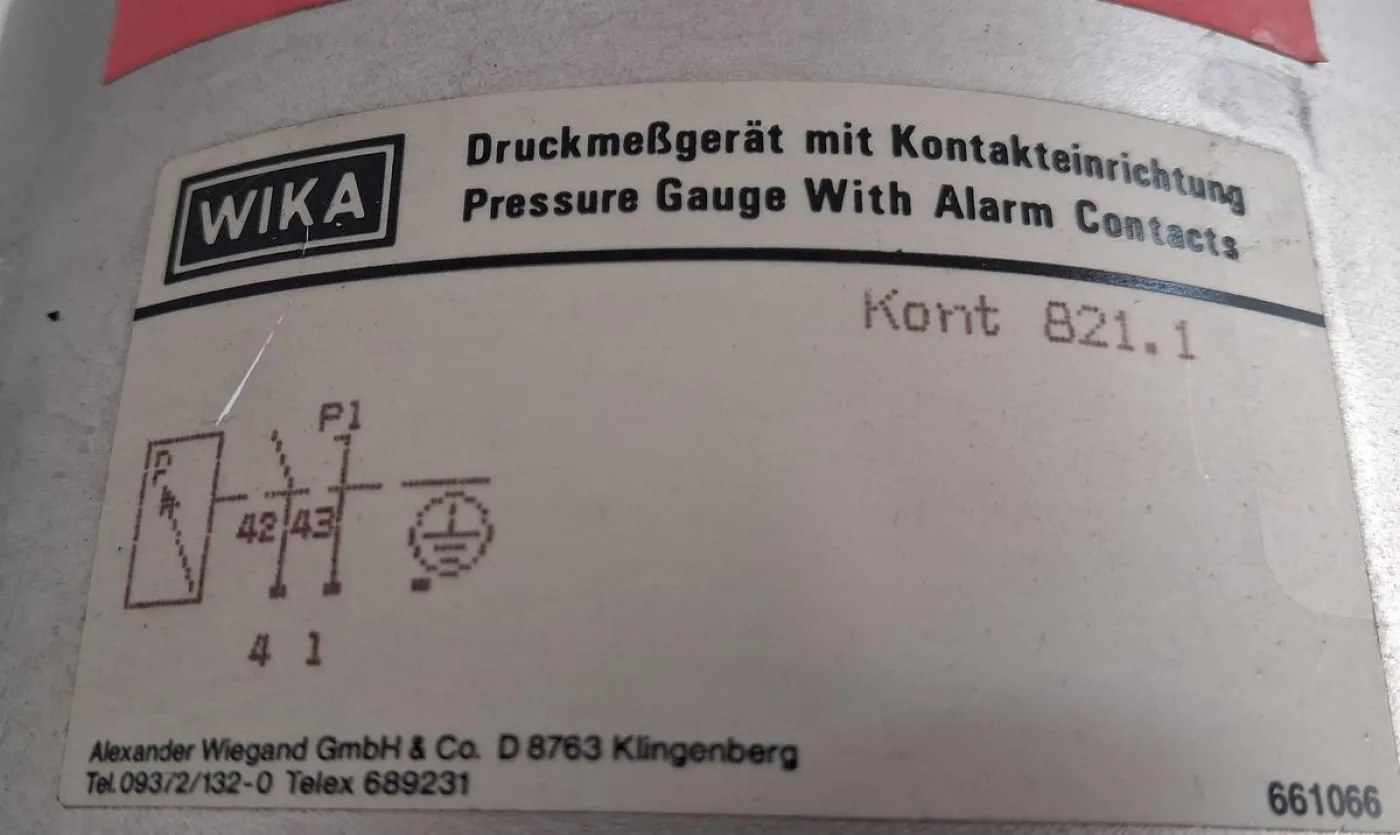 WIKA NG160 Pressure Gauge 0–40 mbar with Alarm Contacts - 5