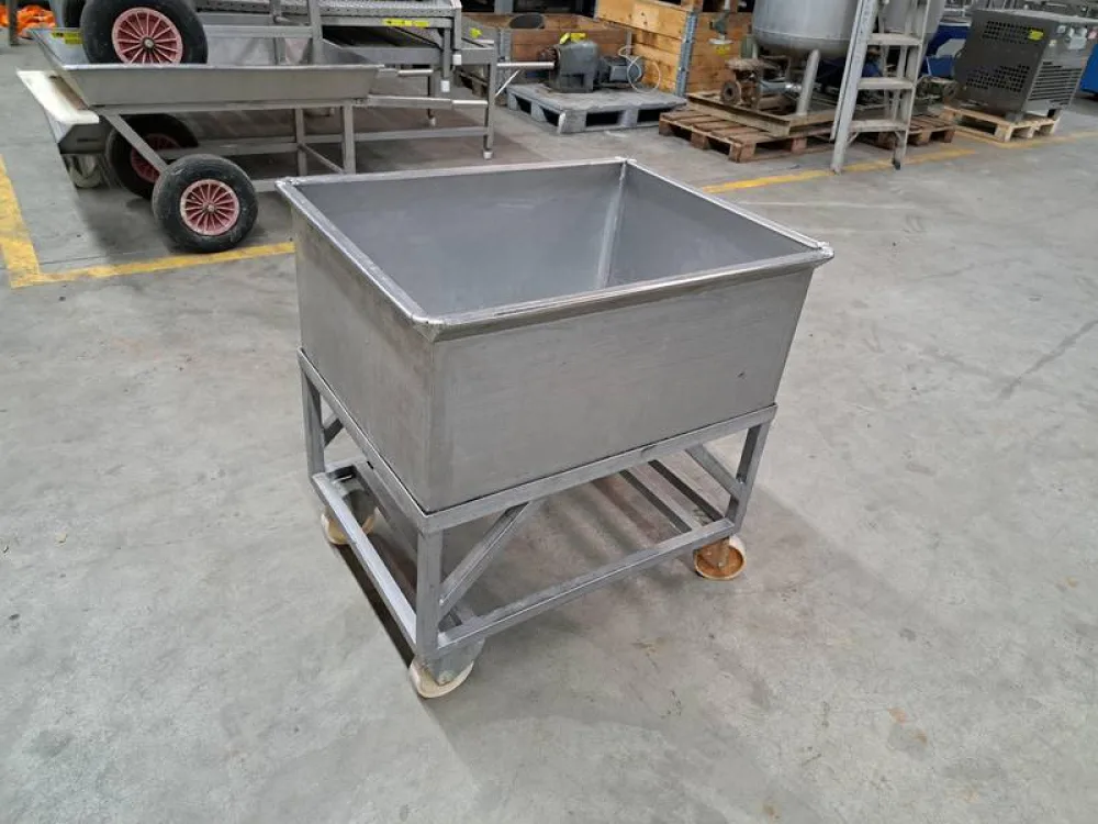 Stainless bin with trolley