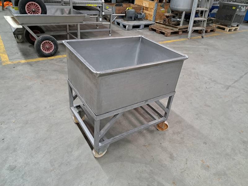 Stainless bin with trolley
