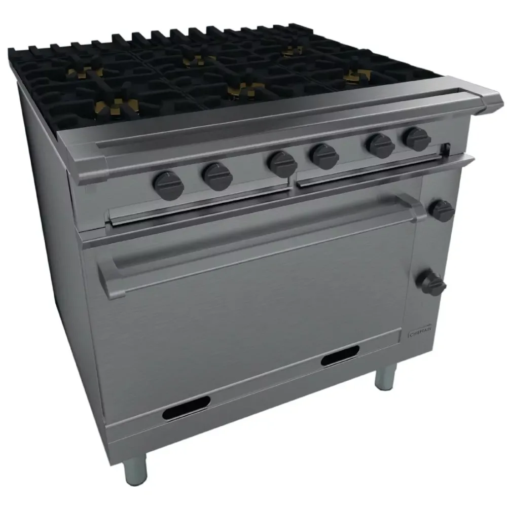 Falcon Chieftain 6 Burner Natural Gas Oven Range G1066X - islandcatering