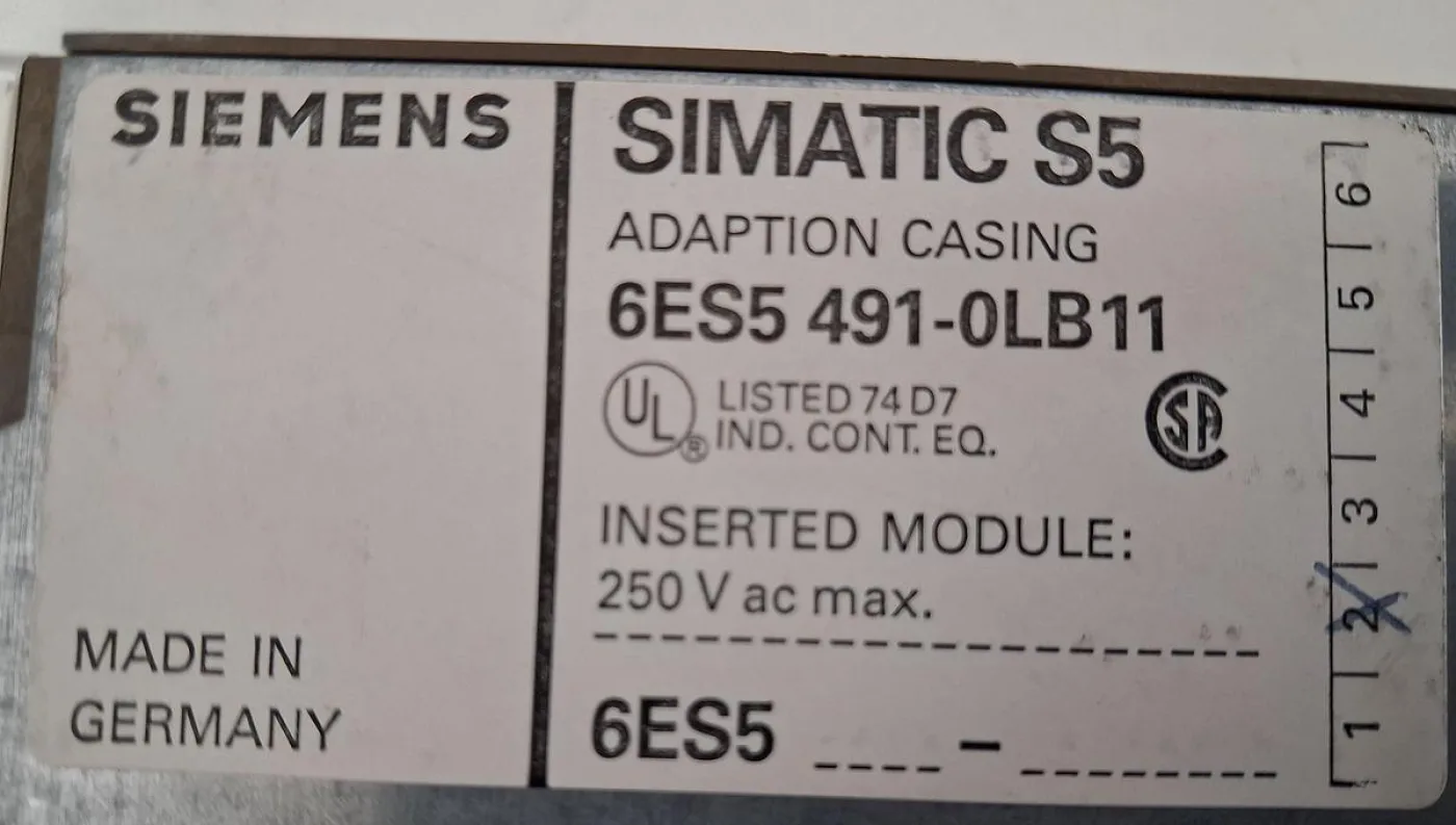 Siemens SIMATIC S5 6ES5 491-0LB11 Adaption Casing - 3