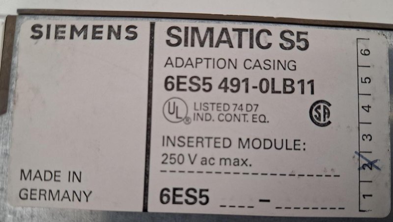 Siemens SIMATIC S5 6ES5 491-0LB11 Adaption Casing
