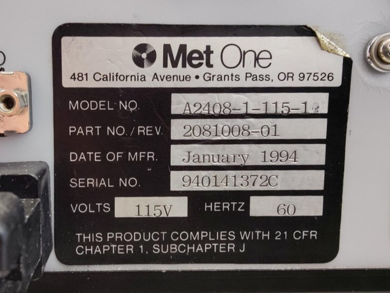 Met One A2408 "laser particle counter" - Miscellaneous