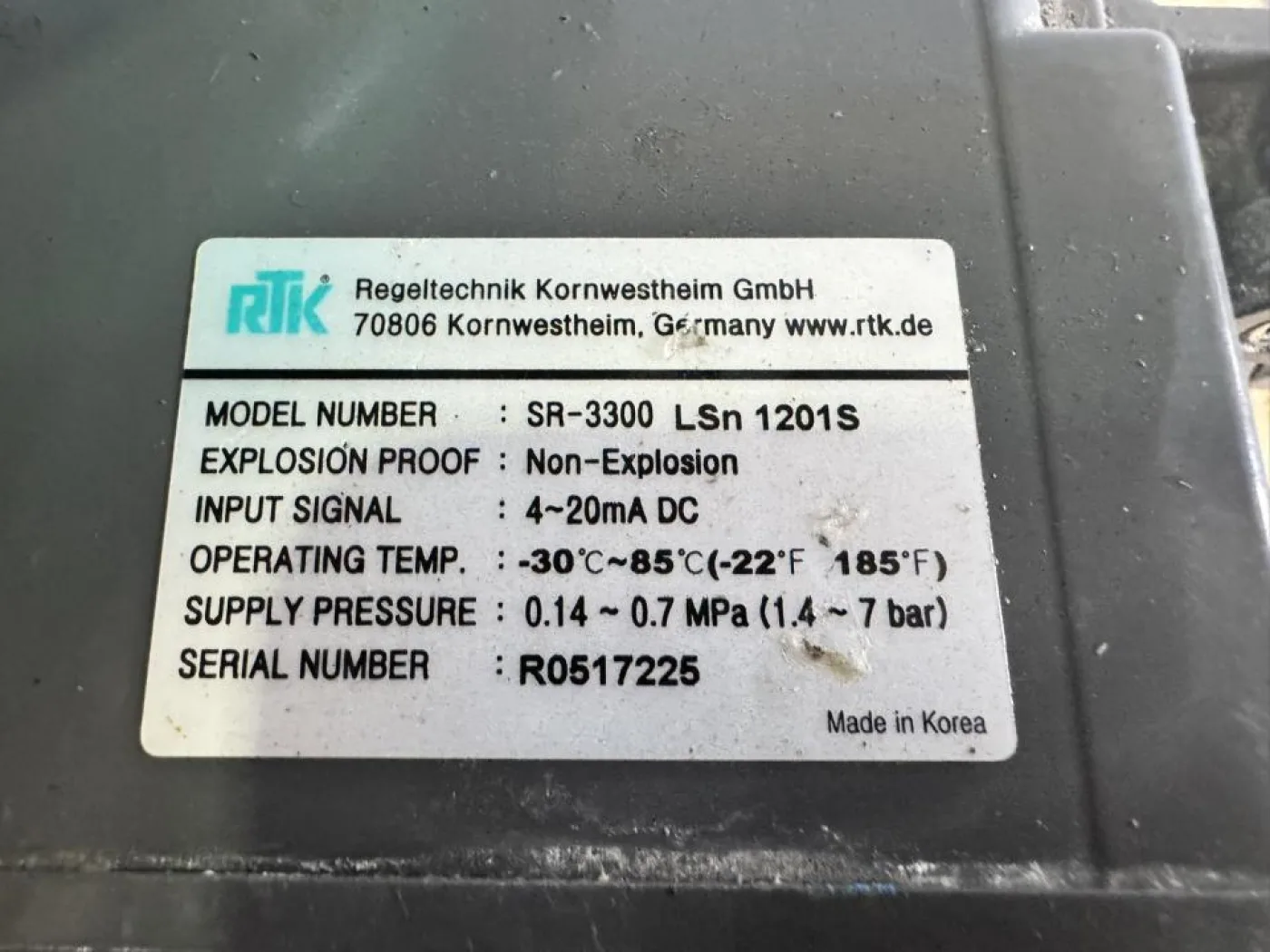 RTK (Regeltechnik Kornwestheim GmbH / CIRCOR) Pneumatic Globe Control Valve with Positioner - 3