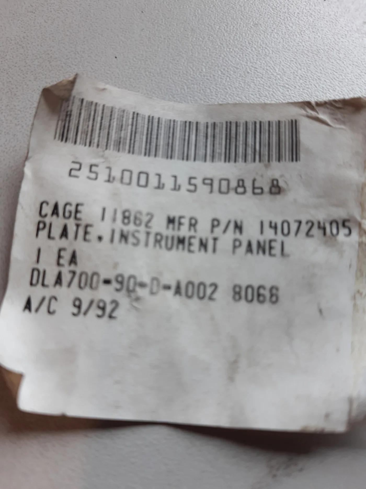 NOS dashboard afdekplaat GM militaire k30 - k5 Bezel - 2