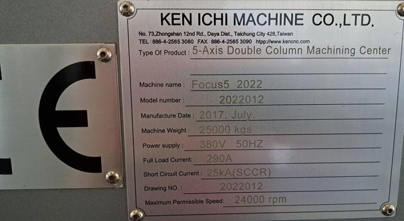 KEN Focus 5 Axis Double Column Machining Center