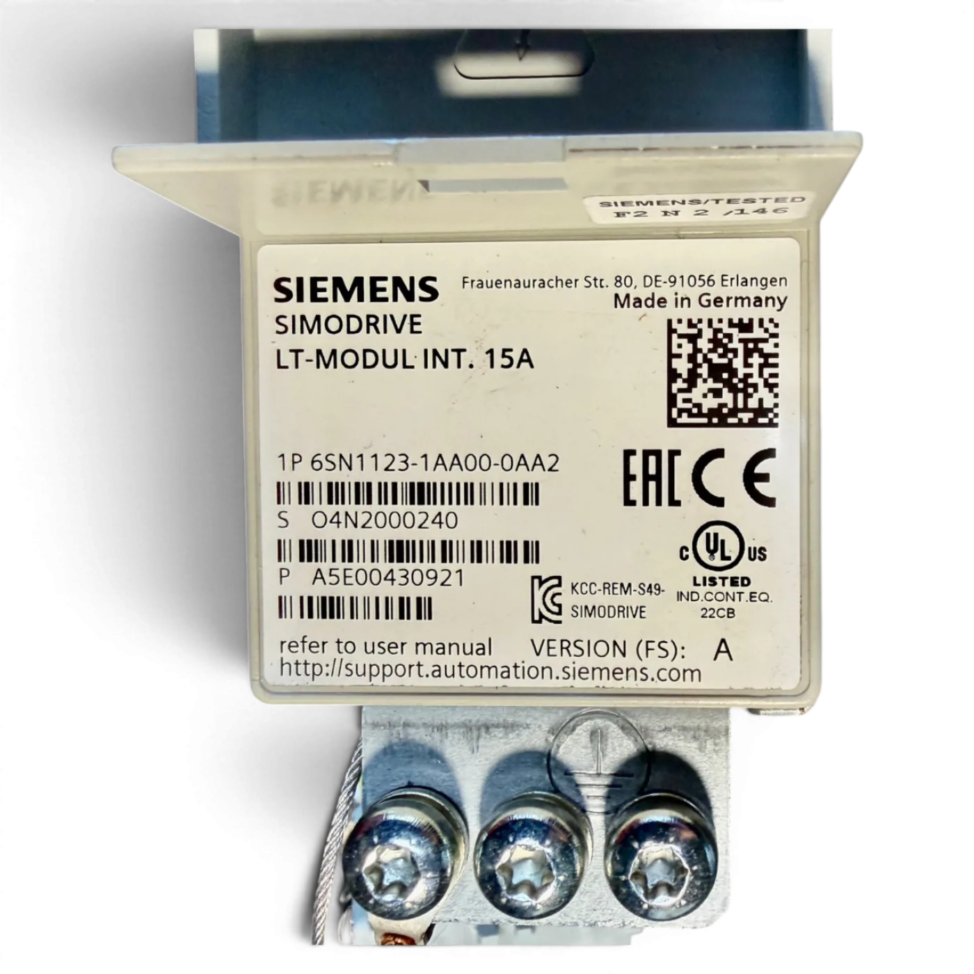 SIEMENS SIMODRIVE LT-Modul INT. 15A Art.-Nr. 6SN1123-1AA00-0AA2 / 6SN1118-0AA11-0AA1 passend z. B. für IMA 610 V - 4
