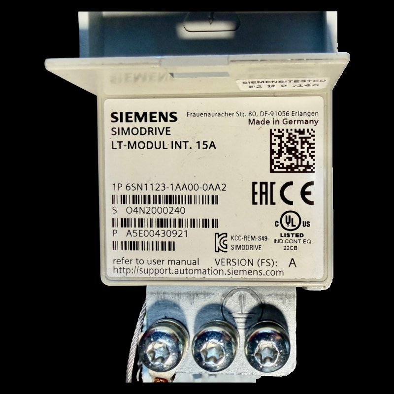 SIEMENS SIMODRIVE LT-Modul INT. 15A Art.-Nr. 6SN1123-1AA00-0AA2 / 6SN1118-0AA11-0AA1 passend z. B. für IMA 610 V