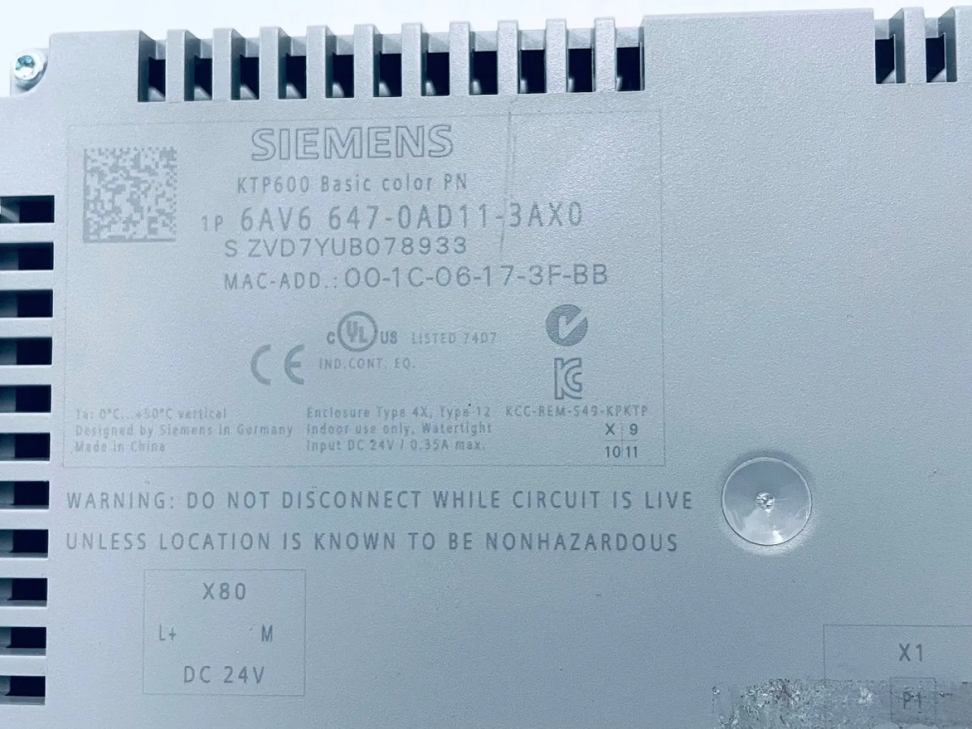 Siemens SIMATIC HMI KTP600 Basic Color PN 6AV6647-0AD11-3AX0 ZVD9YUBO84163 - 6