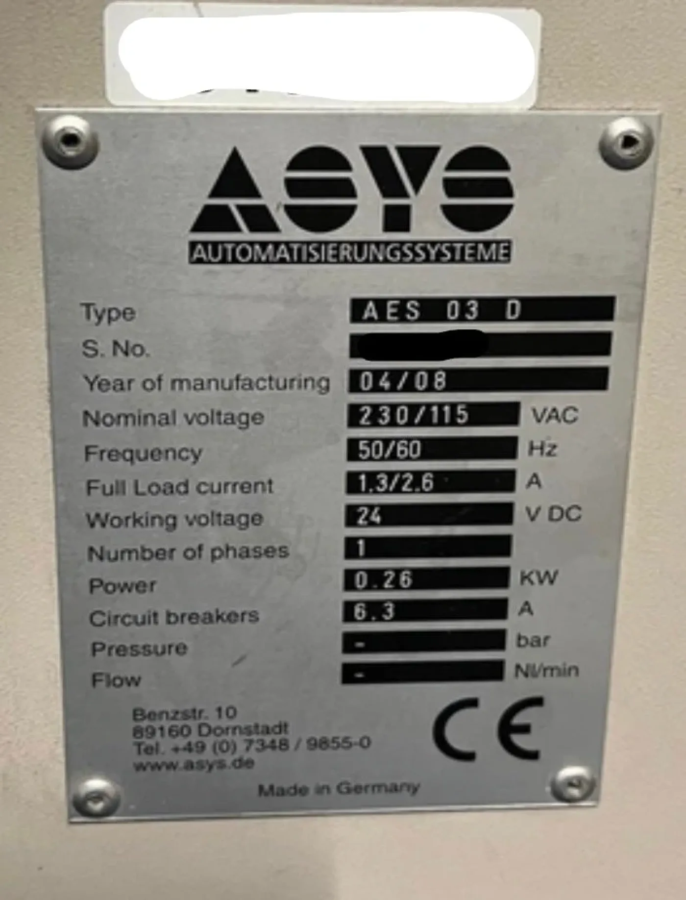 ASYS AES03D line loader, vintage 2008 - 2