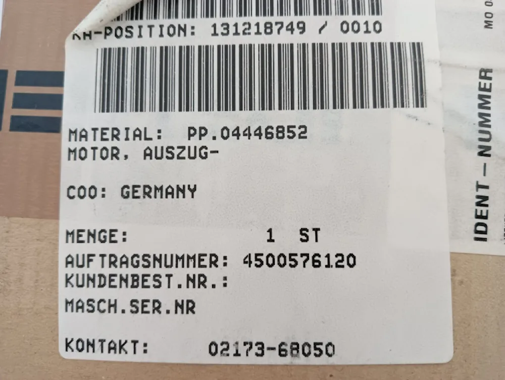 Heidelberg Quasar Motor Auszug PP.04446852