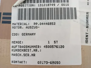Heidelberg Quasar Motor Auszug PP.04446852