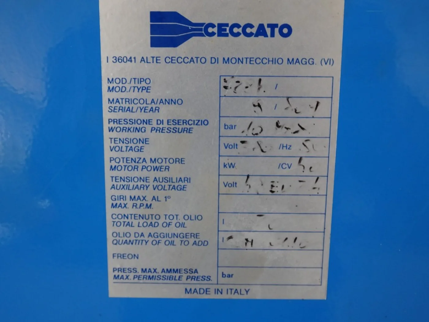 SCREW COMPRESSOR CECCATO MODEL RL40, SECOND-HAND MACHINE - 4