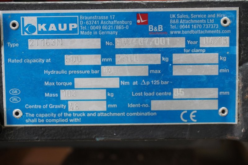 Zinkenverstellgerät Kaup KAUP 2T163SN, Breite 1160 mm (2018)