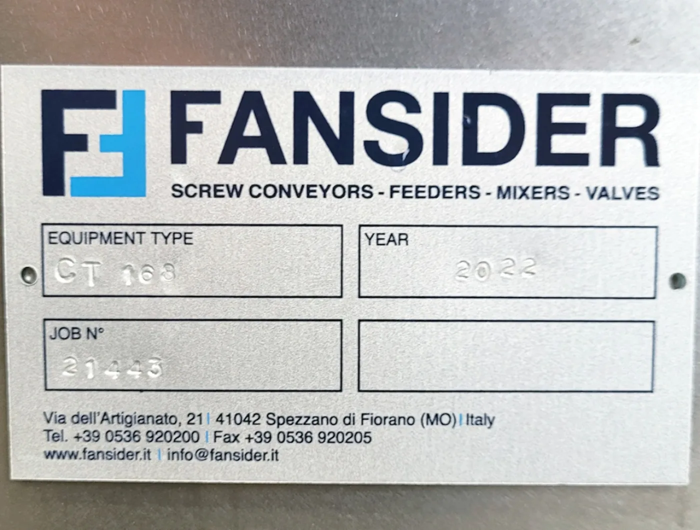 Fansider CT168 - Horizontal screw conveyor - 7