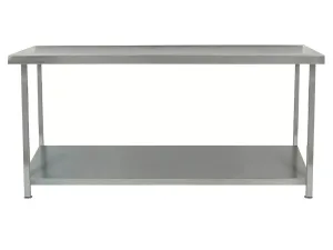 Parry Fully Welded Stainless Steel Centre Table with Undershelf 1200x600mm - islandcatering