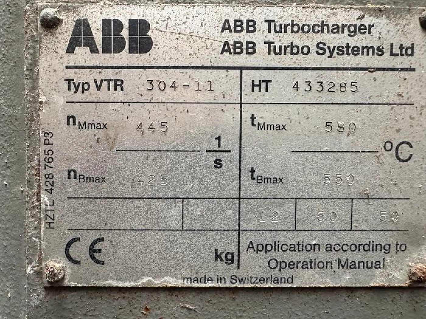 ABB VTR 304-11 TURBOCHARGER - 4
