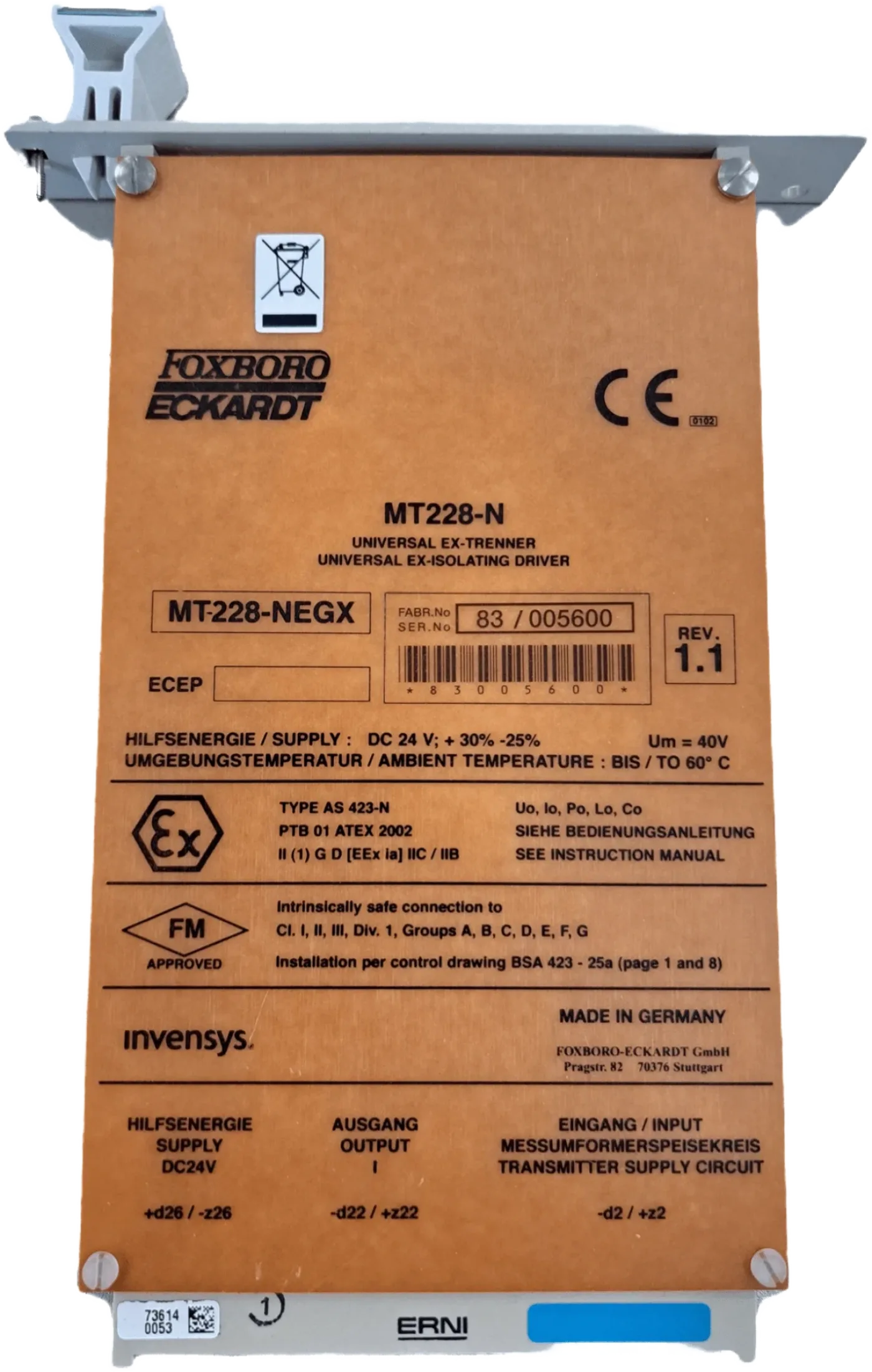 Foxboro Eckardt MT228-N Messumformerspeisegerät - 1