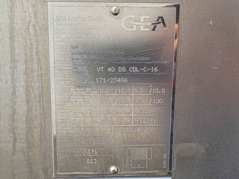 GEA Ecoflex VT40 DS - Plate heat exchanger