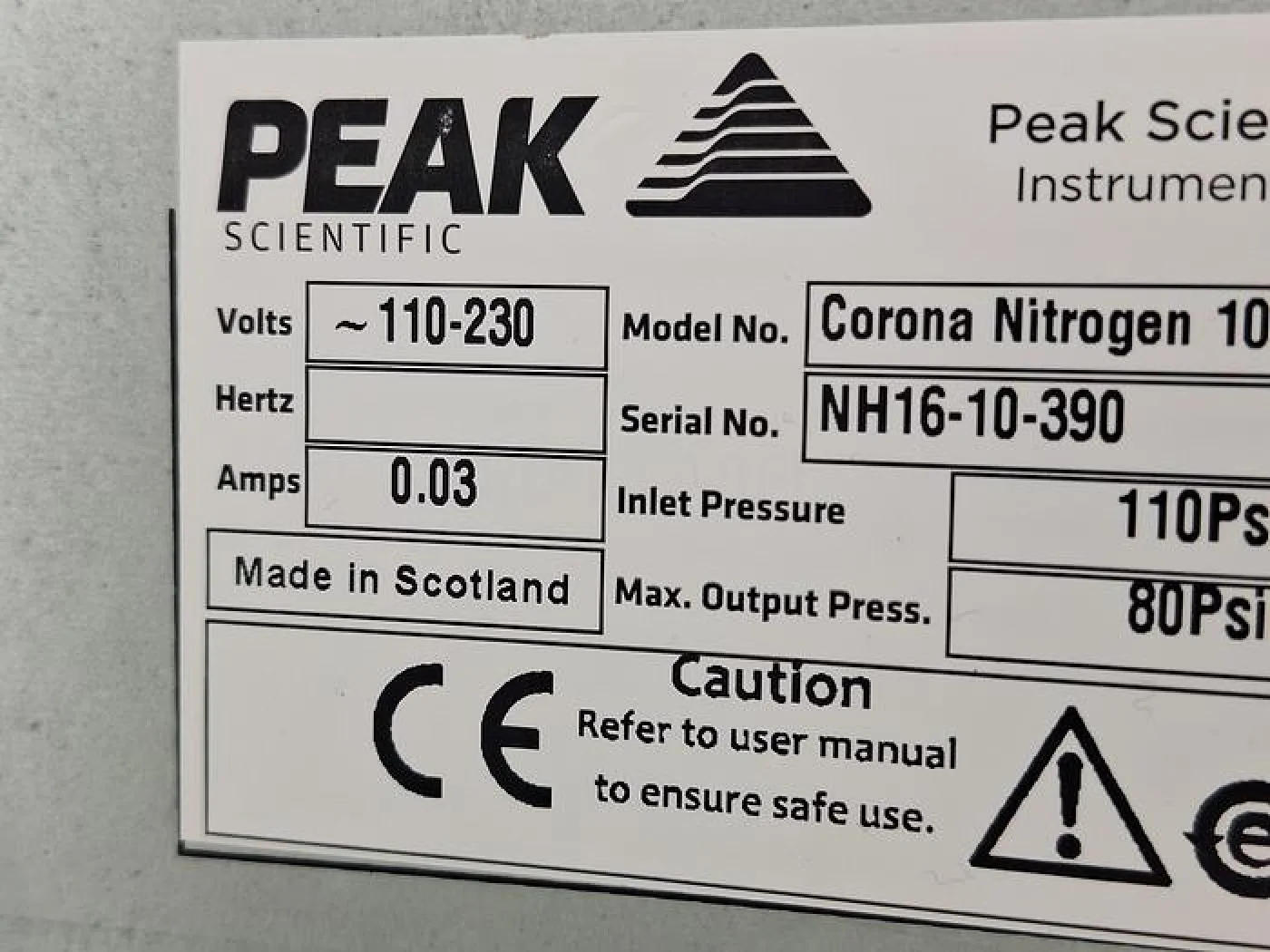 Peak Scientific Corona Nitrogen Generator paired with Air Compressor - 2