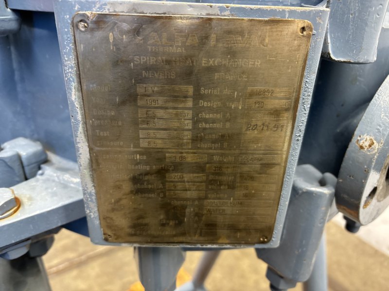 Alfa Laval Spiral Heat excahnger Model IV (3 m²) - Shell and tube heat exchanger