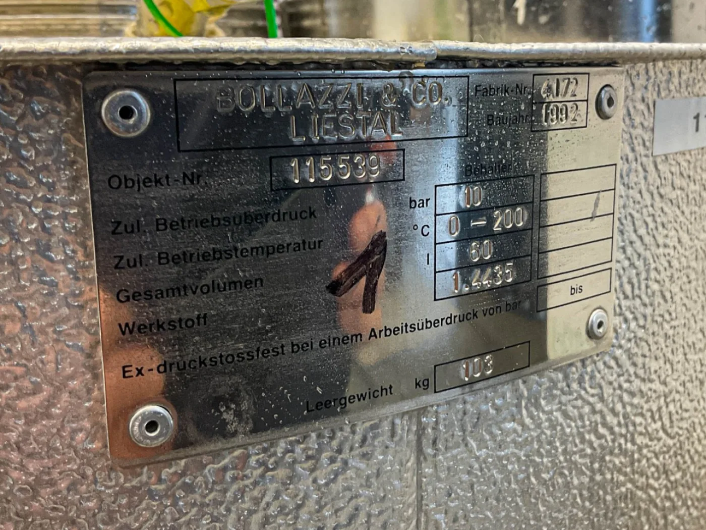 Bollazzi 60l - Pressure vessel - 1