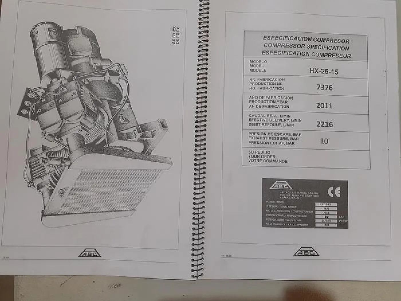 Compressor ABC Arizaga Bastarrica y Cia 18,5kw - 6