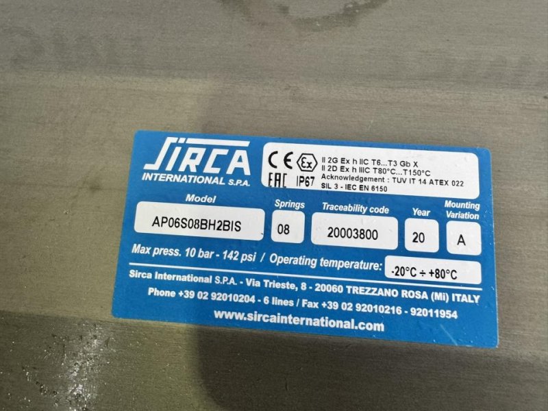 2020 Sirca International Pneumatic actuator (quarter-turn)