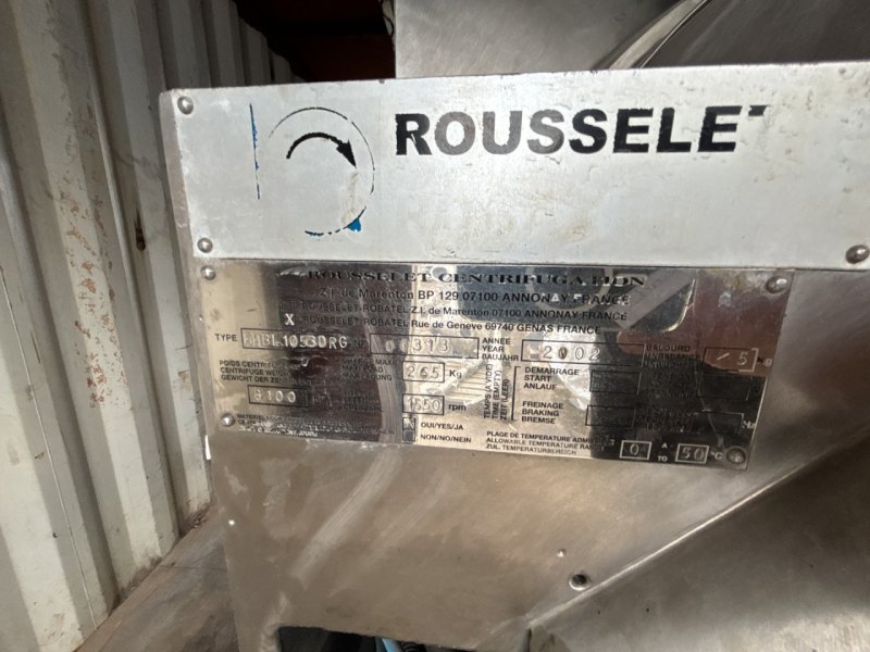 Rousselet EHBL 1053-DRG (mounted in 20-foot container) - Peeling centrifuge