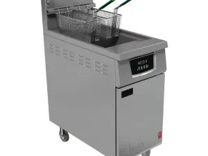 Falcon 400 Series Single Tank Twin Basket Free Standing Natural Gas Filtration Fryer G402F - islandcatering