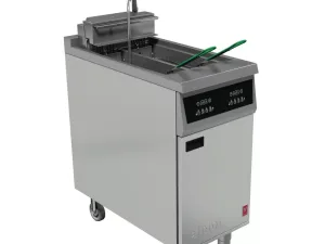 Falcon 400 Series Twin Pan Twin Basket Electric Filtration Fryer Programmable with Fryer Angel - islandcatering