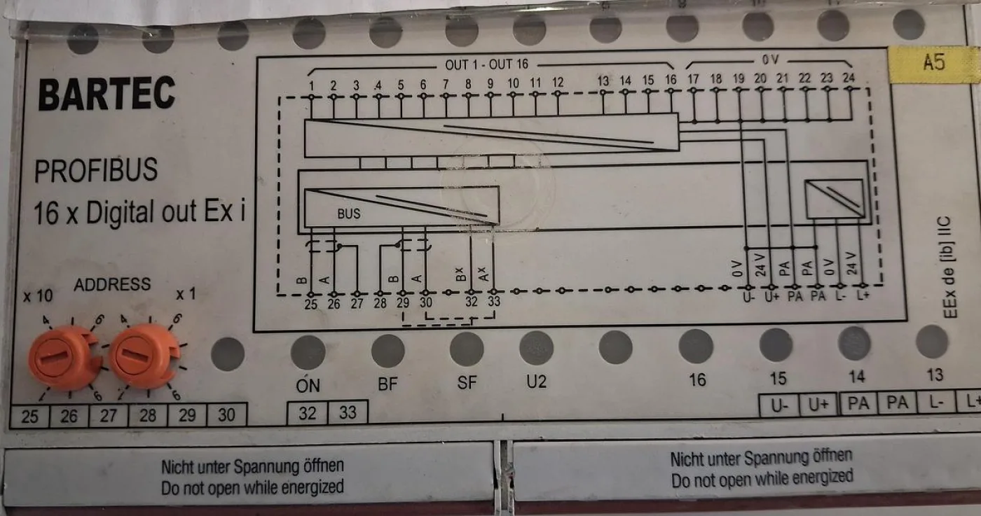Bartec Modex PROFIBUS Modul mit DP-Adresse 23 digitales Ex-i Ausgangsmodul mit 16 Kanälen - 3
