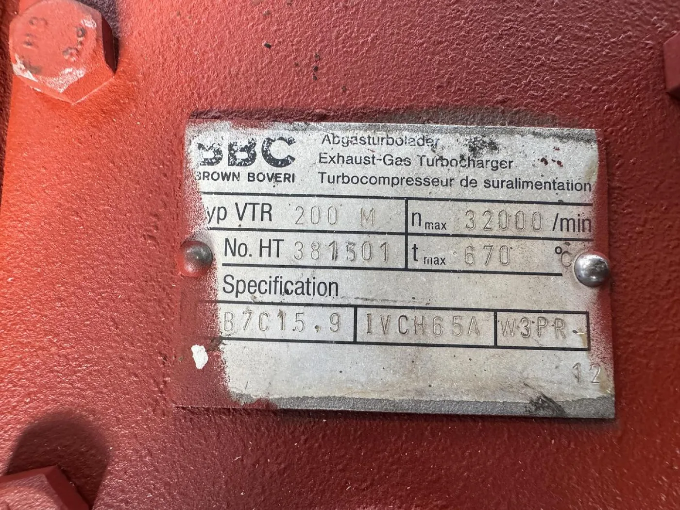 ABB / BBC VTR 200M TURBOCHARGER - 3