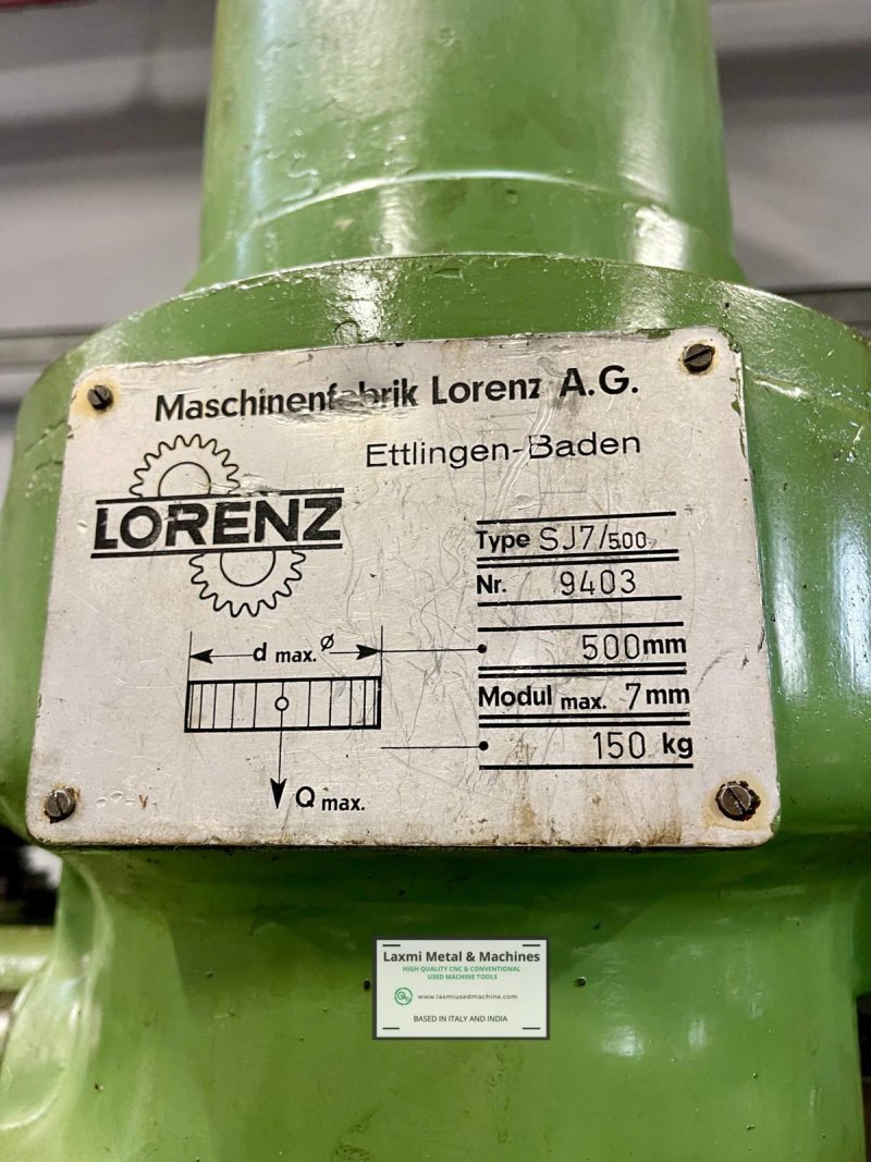 GEAR SHAPER, LORENZ - SNJ 7/500 - Laxmi Metal & Machines, Rohtak