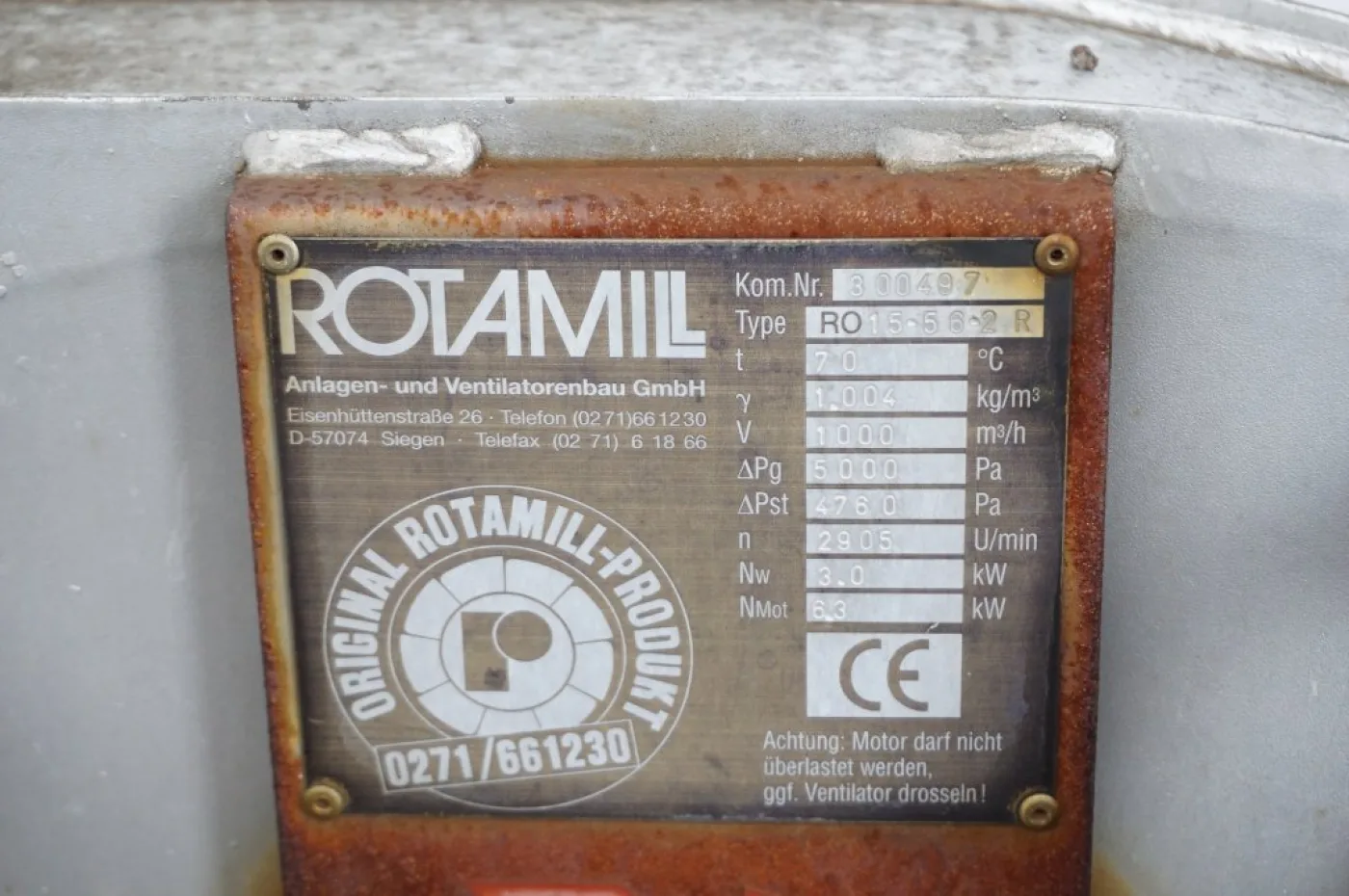 Rotamill RO 15.56.2R Column Fan - Scrubber - 7