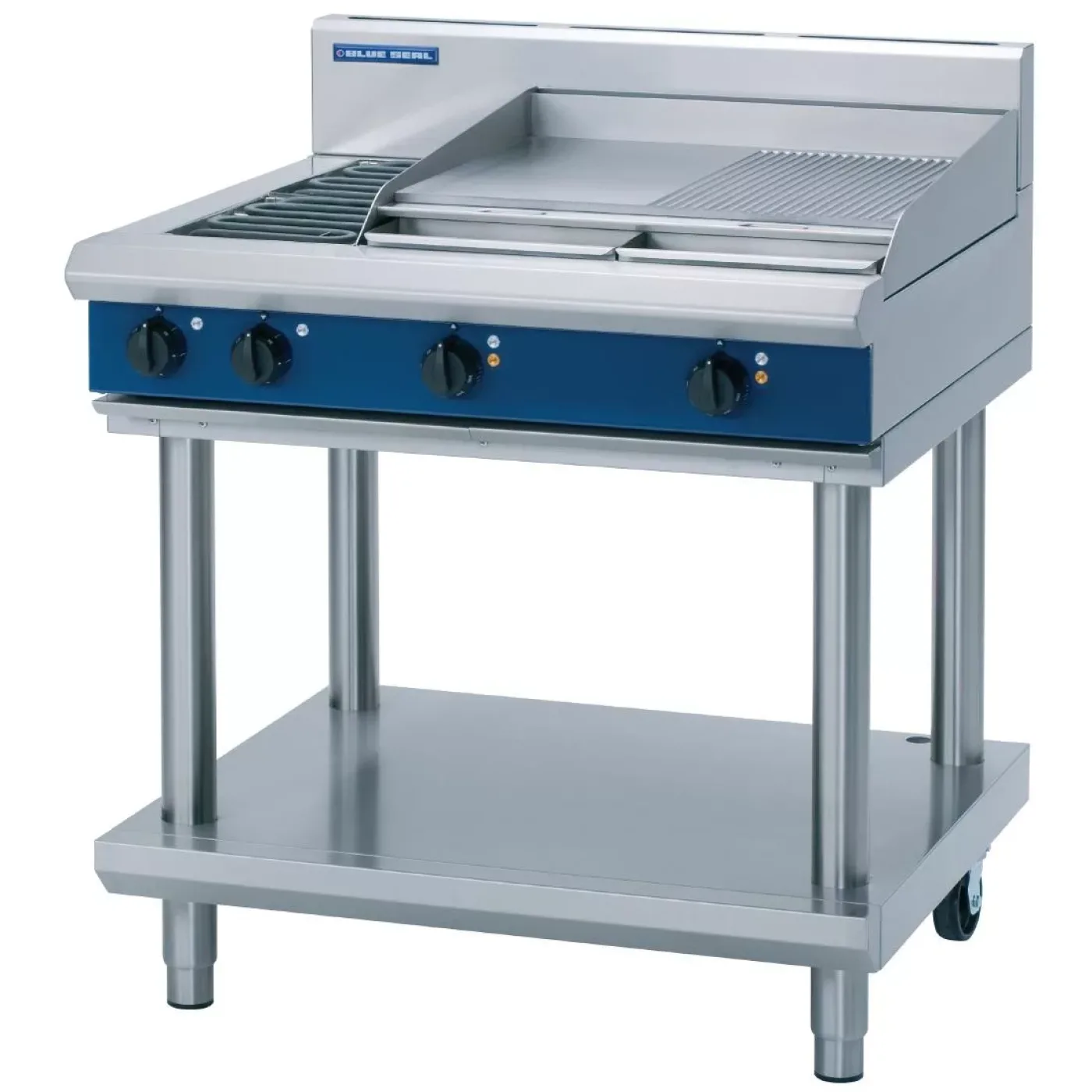Blue Seal Evolution Cooktop 2 Element/Griddle Electric on Stand 900mm E516B-LS - islandcatering - 1