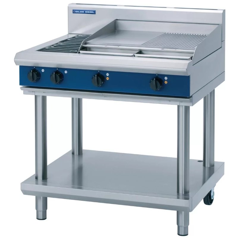 Blue Seal Evolution Cooktop 2 Element/Griddle Electric on Stand 900mm E516B-LS - islandcatering