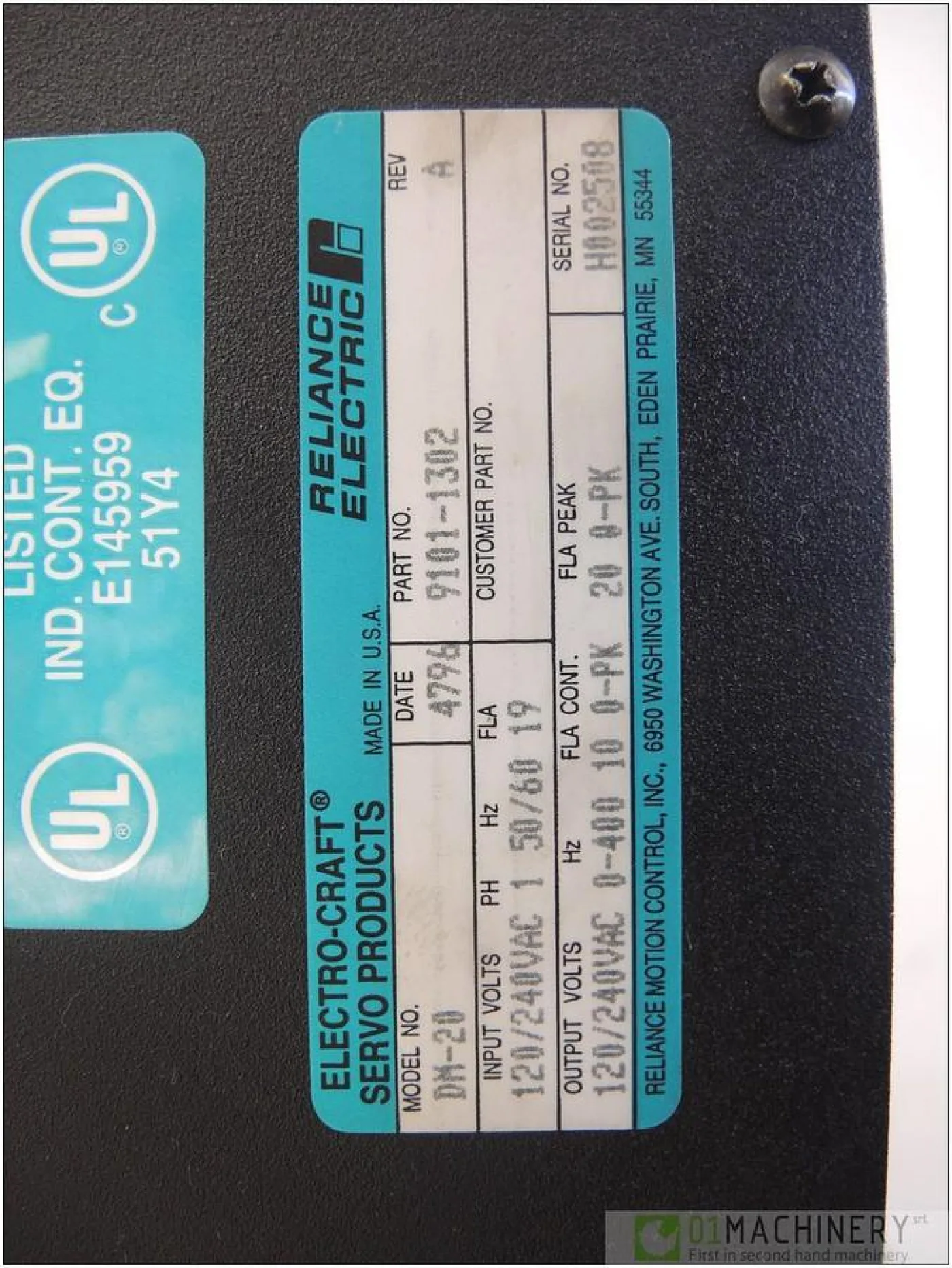 1996 ELECTRO CRAFT DM-20 (9101-1302) AI1522 - 6