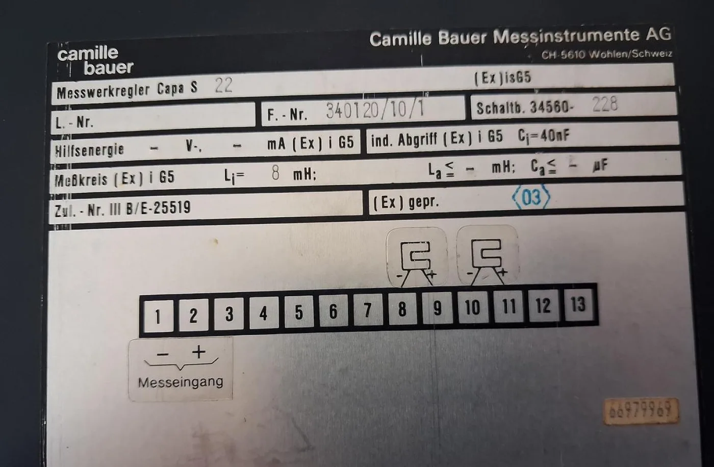 Camille Bauer Messspulinstrument 4–20 mA Max/Max Konflex Schalttafeleinbau - 6