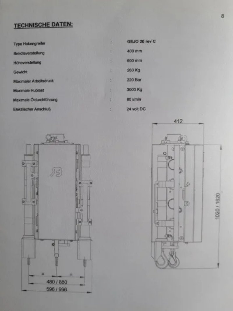 Gejo 20 rev C Hakengreifer BAKKER