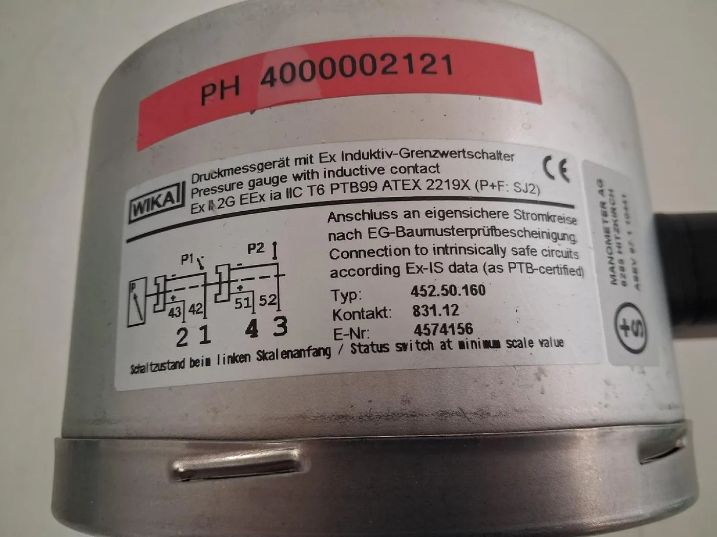 WIKA 452.50.160 Kontaktmanometer - 4