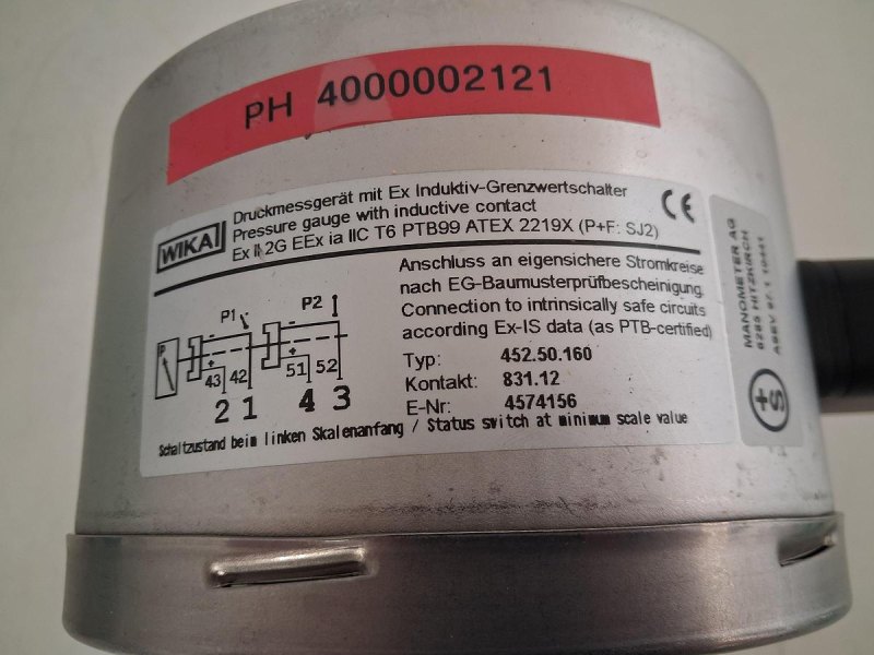 WIKA 452.50.160 Kontaktmanometer