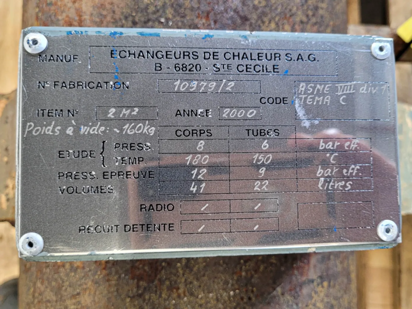 Sag 2m² - Shell and tube heat exchanger - 4