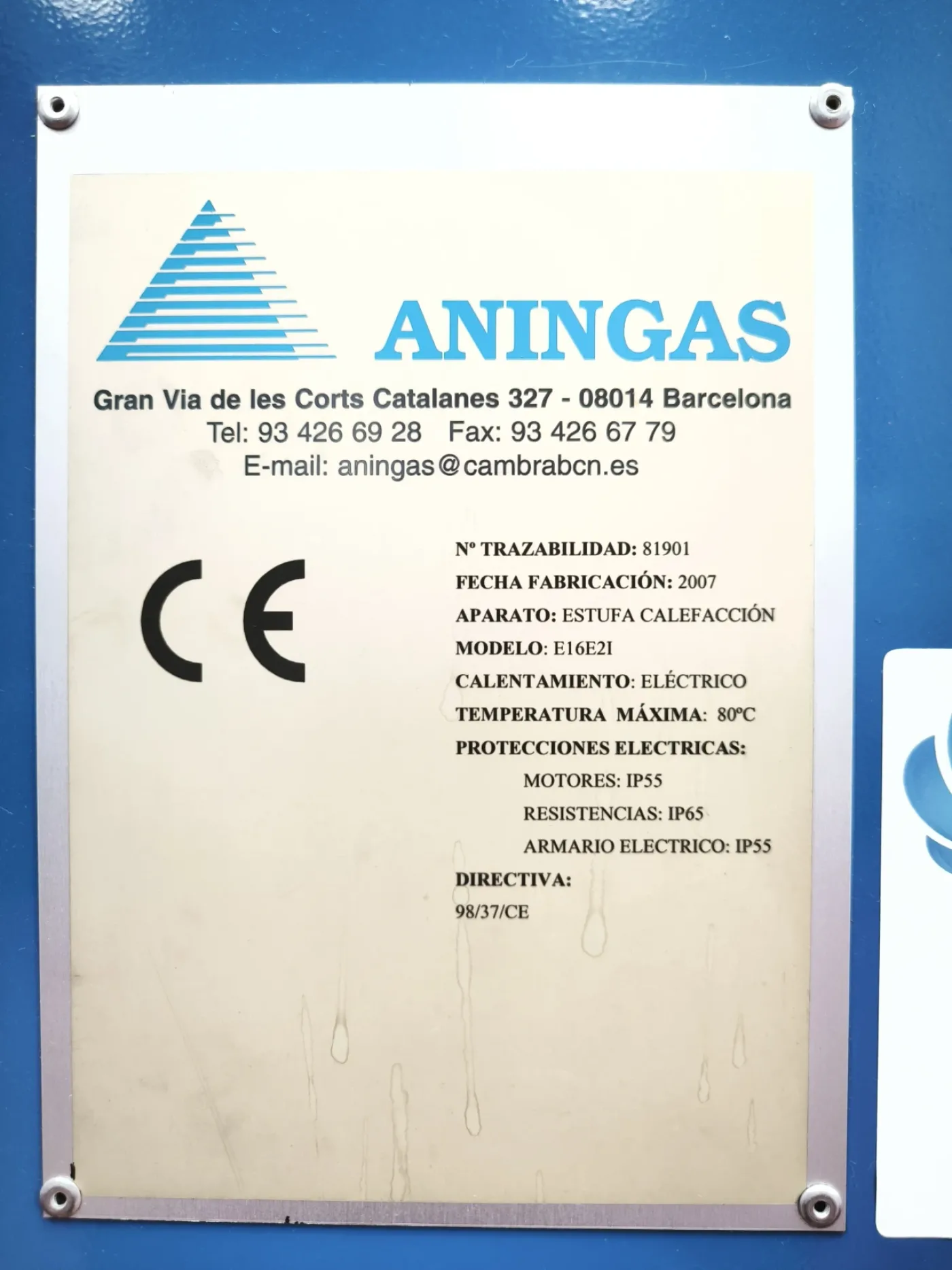 ELECTRIC OVEN ANINGAS E16E21 WITH CONTROL PANEL - 8