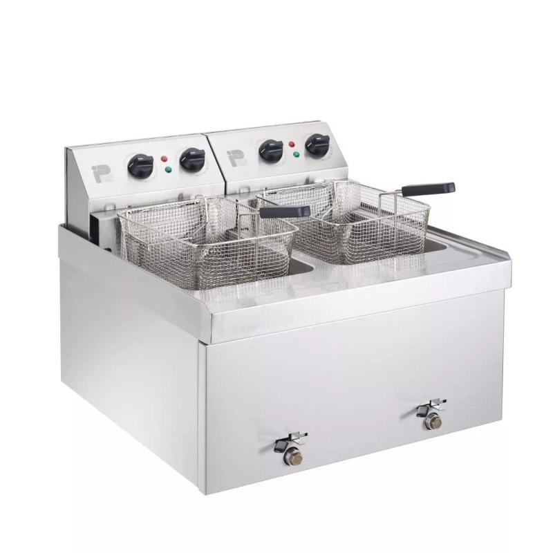 Parry Twin Tank Twin Basket Countertop Electric Fryer NPDF6 - islandcatering
