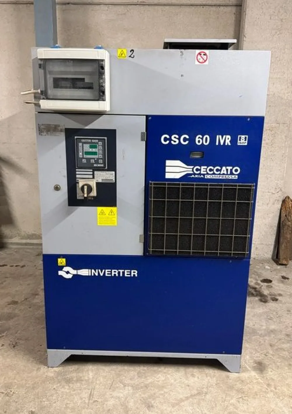 CECCATO ROTARY SCREW COMPRESSOR MODEL SCN 60/8 IVR, SECOND-HAND MACHINE