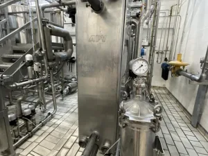 APV APV Stainless Steel Plate and Frame Heat Exchanger with 2 Off Filter Housings