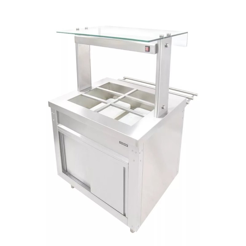 Parry Flexi-Serve Ambient Cupboard with Chilled Well and LED Illuminated Gantry FS-AW2PACK - islandcatering